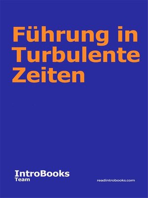 cover image of Führung in Turbulente Zeiten